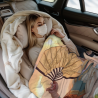 280g Single - sided Printed Flannel Blanket with Ancient - style Beauty Pattern