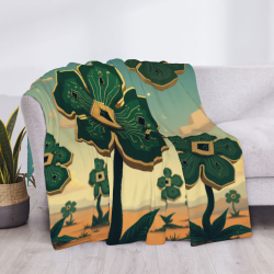 Manta de franela horizontal 280g con estampado floral