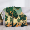 Manta de franela horizontal 280g con estampado floral