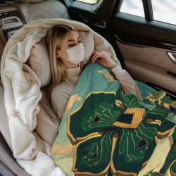 Manta de franela horizontal 280g con estampado floral