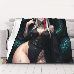 Coperta in flanella 280g con stampa bellezza sexy stile dark