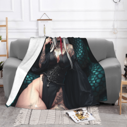 Couverture en flanelle 280g avec impression beauté sexy style sombre