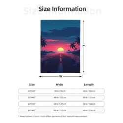 片面プリント夕焼け海景デザインの280g縦起毛フランネルブランケット