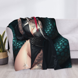 Couverture en flanelle 280g avec impression beauté sexy style sombre