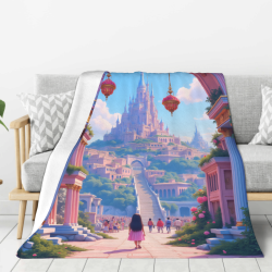 Couverture en flanelle verticale 280g avec impression unilatérale pleine largeur