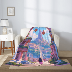 Couverture en flanelle verticale 280g avec impression unilatérale pleine largeur