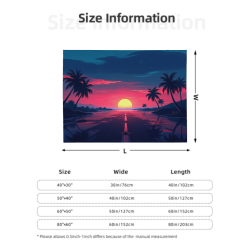 Manta de franela horizontal de 280g con estampado de atardecer en el mar