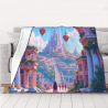 280g horizontale Flanell-Decke mit einseitigem Druck, Traumschloss-Stil