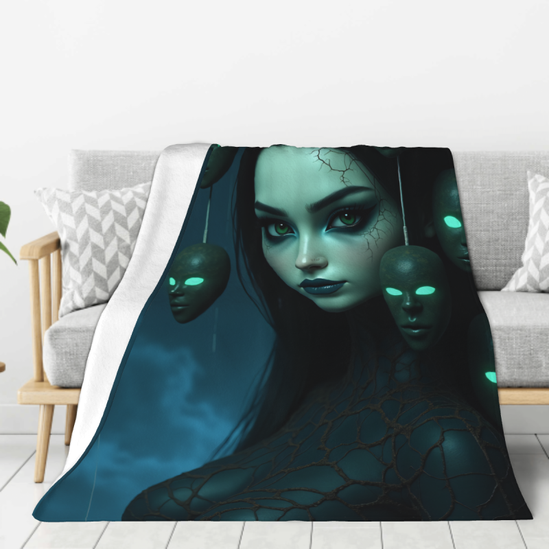 280g vertikale Flanell-Decke mit Druck eines mysteriösen Mädchens 280g vertikale Flanell-Decke mit Druck eines mysteriösen Mädchens