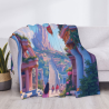 280g horizontale Flanell-Decke mit einseitigem Druck, Traumschloss-Stil
