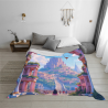 Coperta in flanella orizzontale da 280g con stampa unilaterale, stile castello da sogno