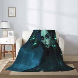 Couverture en flanelle imprimée verticale fille mystérieuse 280g