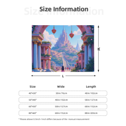 280g horizontale Flanell-Decke mit einseitigem Druck, Traumschloss-Stil
