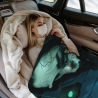 Manta de franela estampada vertical de chica misteriosa de 280g