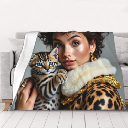 280g horizontales Flanell-Decke mit süßem Haustier und Charakterdruck