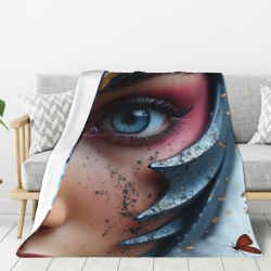 Manta de franela vertical de 280g con estampado unilateral, cómoda para múltiples escenarios