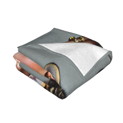 Couverture en flanelle horizontale de 280g avec motif d'animal mignon et personnage