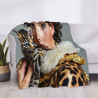 Couverture en flanelle horizontale de 280g avec motif d'animal mignon et personnage