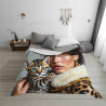 Couverture en flanelle horizontale de 280g avec motif d'animal mignon et personnage
