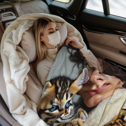 Couverture en flanelle horizontale de 280g avec motif d'animal mignon et personnage