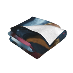 Couverture en flanelle horizontale 280g (Motif de maquillage des yeux de personnage)
