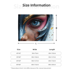 280g Horizontal Flannel Blanket (Character Eye - Makeup Pattern)