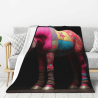 Manta de franela vertical de 280g con diseño de caballo colorido