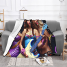 Manta de franela horizontal de 280g, estampado de mujeres hermosas y guitarra