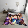 Manta de franela horizontal de 280g, estampado de mujeres hermosas y guitarra