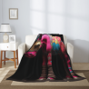 280g Vertical Colorful Horse Pattern Flannel Blanket