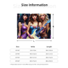Couverture en flanelle horizontale de 280g, impression de belles femmes et guitare
