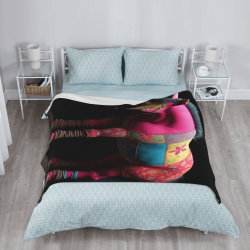 Coperta in flanella verticale 280g con motivo colorato di cavallo