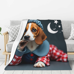 Coperta in flanella verticale 280g con stampa di cucciolo carino