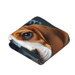 Couverture en flanelle verticale 280g avec impression de chiot mignon