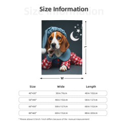 280g Vertical Cute Puppy Print Flannel Blanket