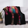 280g horizontale Flanell-Decke mit prächtigem farbenfrohem Pferdemuster