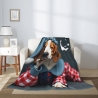 280g Vertical Cute Puppy Print Flannel Blanket