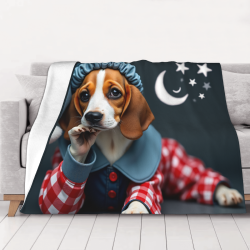 Couverture en flanelle horizontale 280g avec motif adorable de chiot