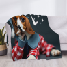 Manta de franela horizontal de 280g con estampado de cachorro adorable