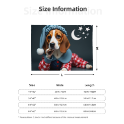 Manta de franela horizontal de 280g con estampado de cachorro adorable