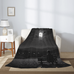 Couverture en flanelle verticale 280g avec impression recto, confortable et chaude