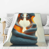 280g Vertical Artistic Embrace Pattern Flannel Blanket