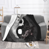 Manta de franela horizontal de 280g con diseño Ángel-Diablo-Taiji