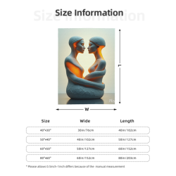 280g Vertical Artistic Embrace Pattern Flannel Blanket