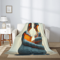 280g Vertical Artistic Embrace Pattern Flannel Blanket
