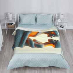 280g Vertical Artistic Embrace Pattern Flannel Blanket
