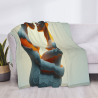 Coperta in flanella orizzontale 280g: Disegno artistico di abbraccio