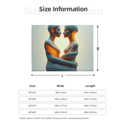 Manta de franela horizontal de 280g: Patrón artístico de abrazo