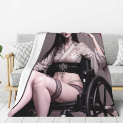 Coperta in flanella verticale 280g: Versione con stampa ragazza anime