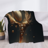 Coperta in flanella 280g con stampa a un lato, comoda, calda e adatta a molteplici occasioni